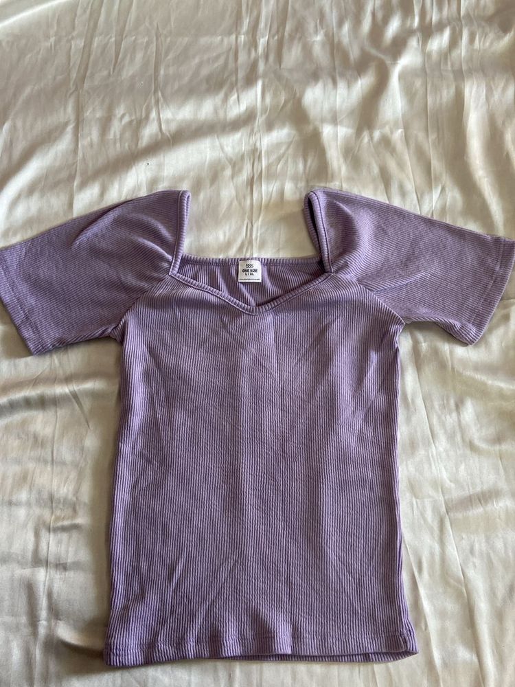 Ribbed Square Neck Top