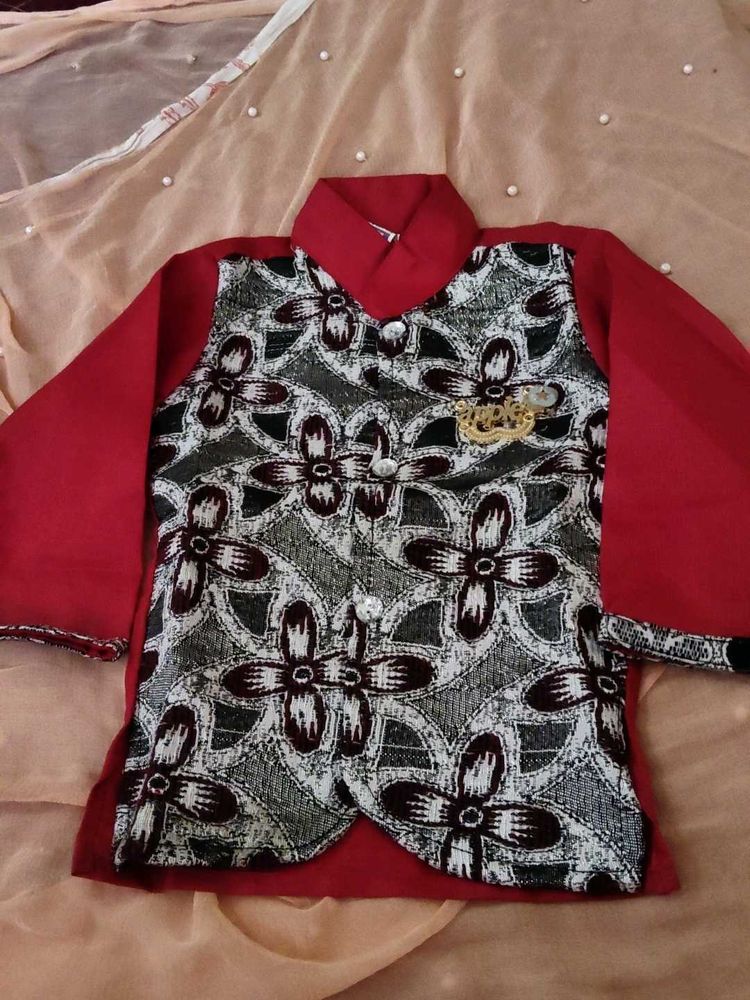 Boys Red Floral Shirt