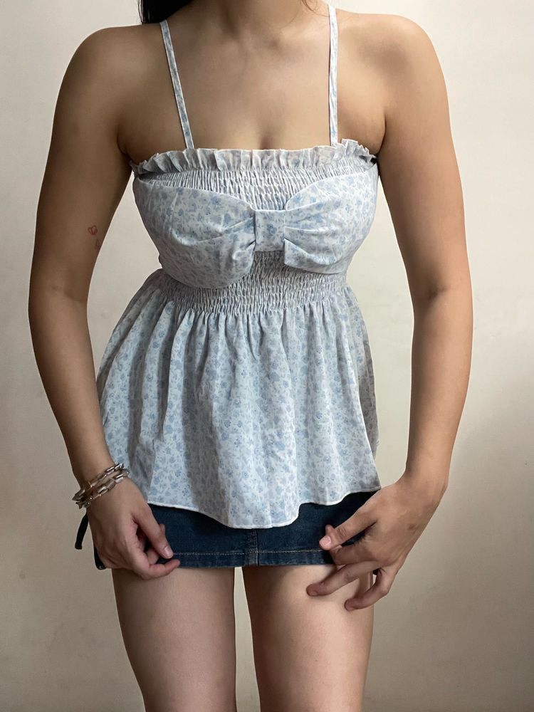 blue bow top