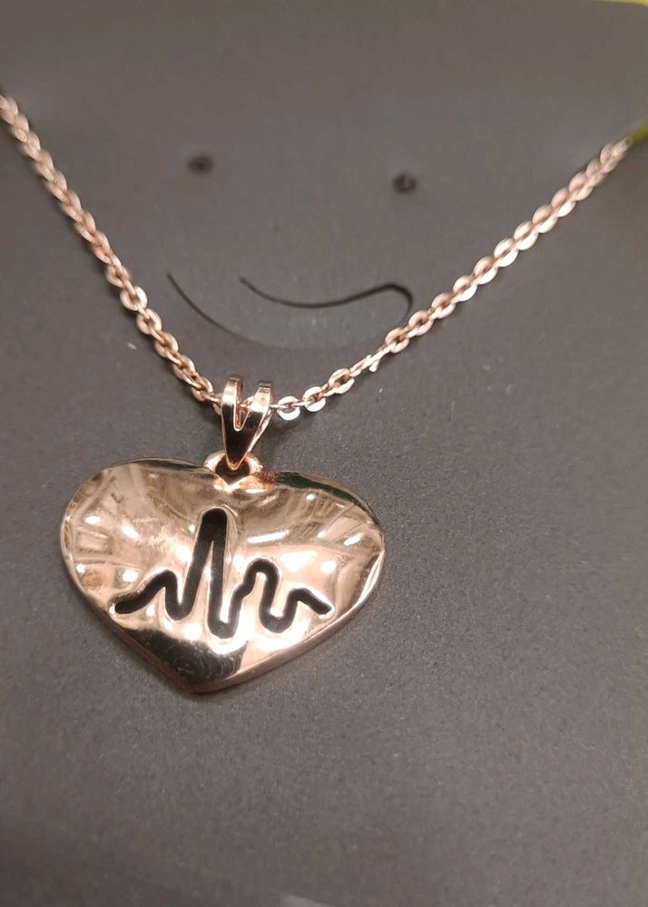 Pure Silver Chain Heartbeat Pendant
