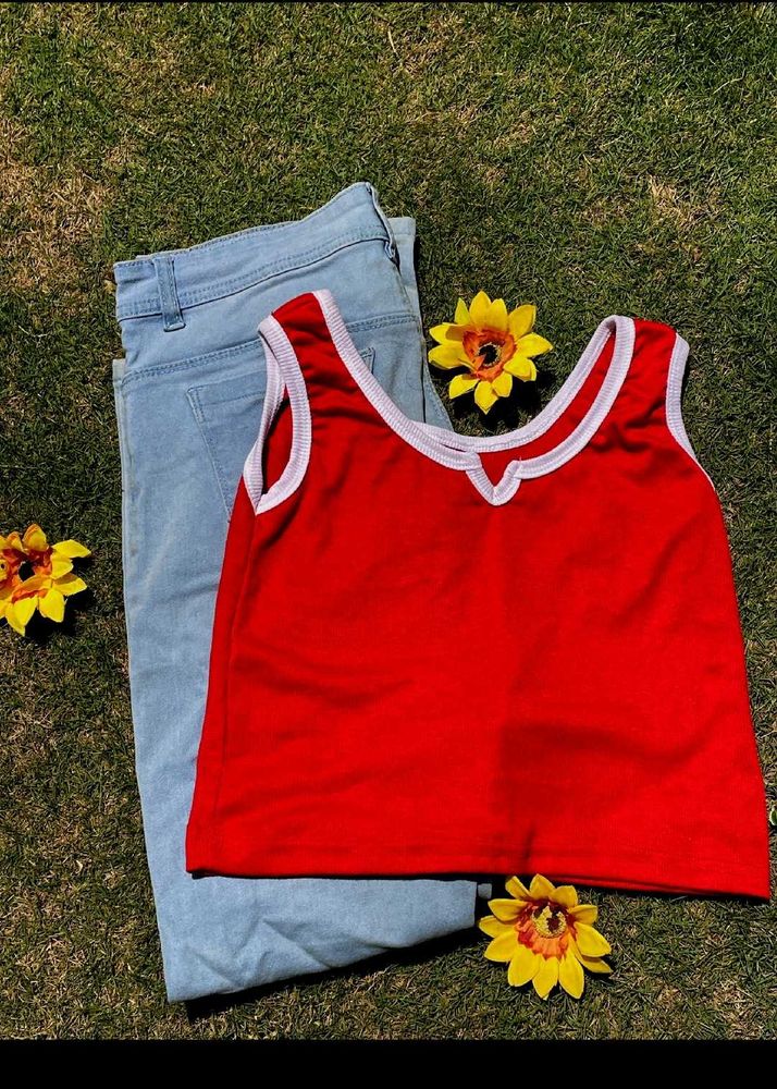 CHERRY RED CROP TOP🍒