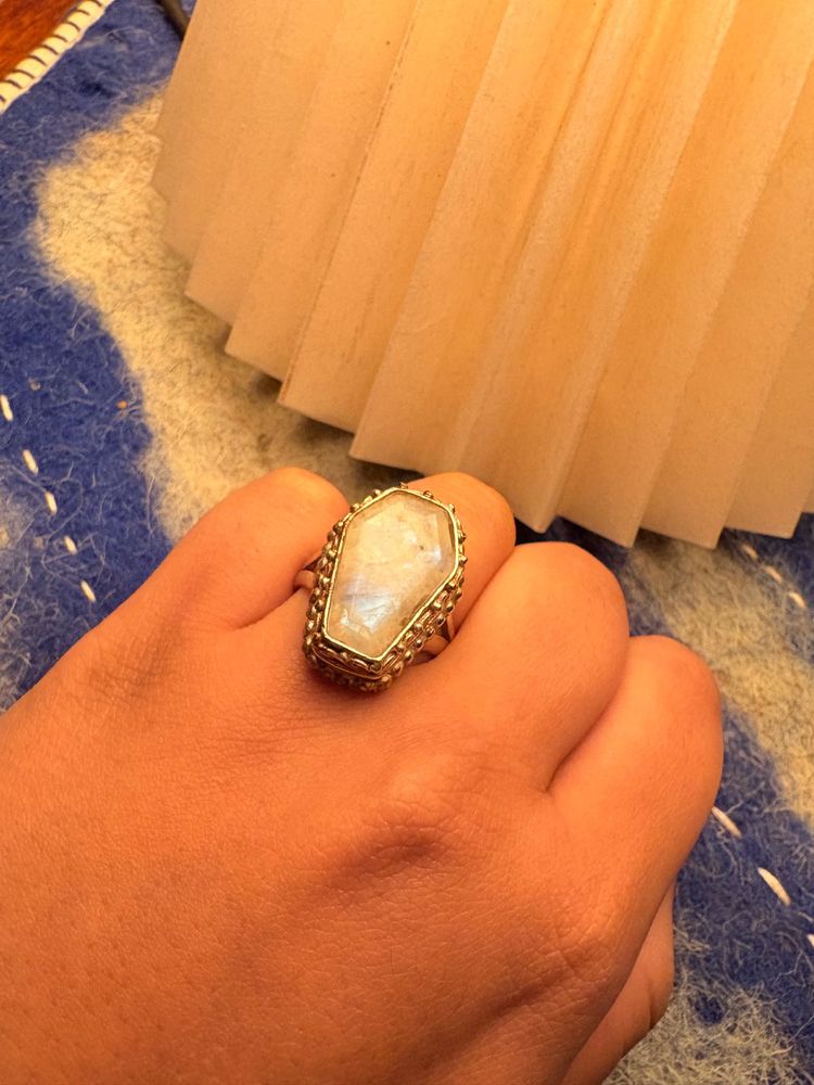 Coffin Moonstone Ring