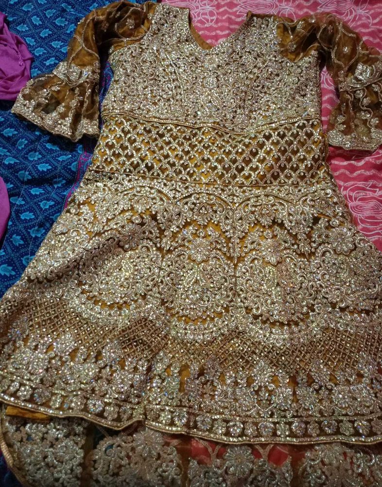 Lehenga And knee length tail Cut top