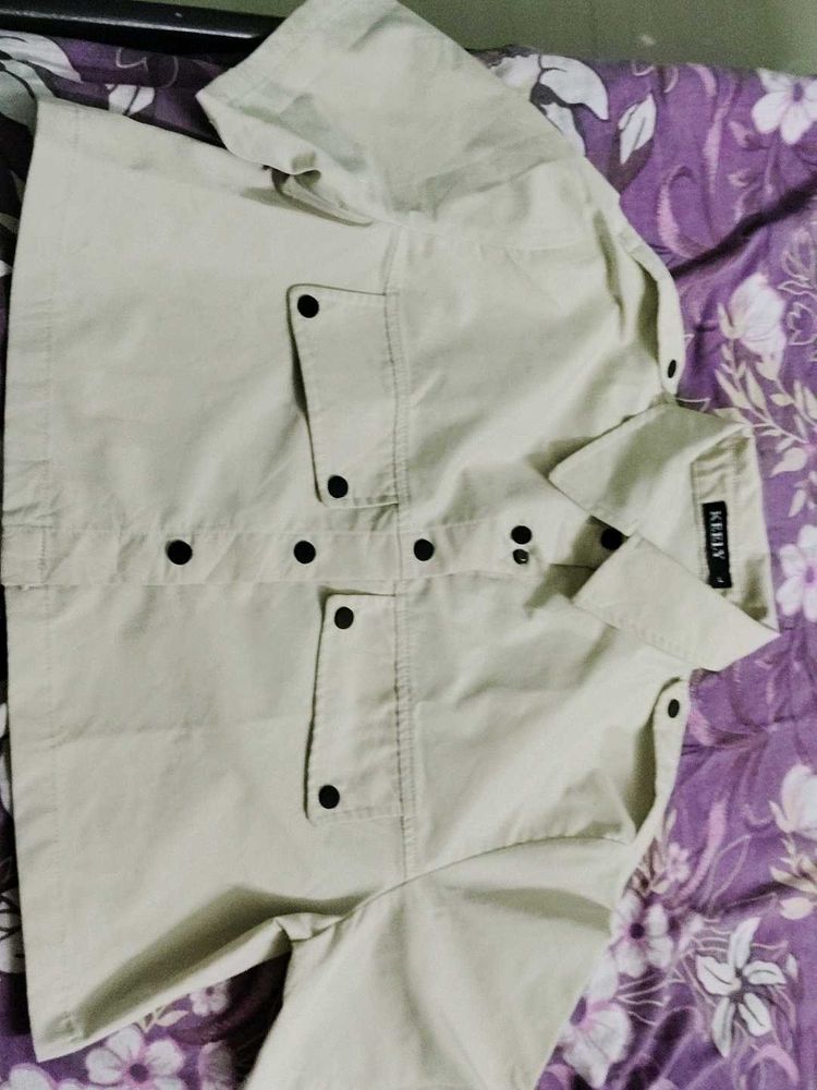 Khaki Pocket Button-Up