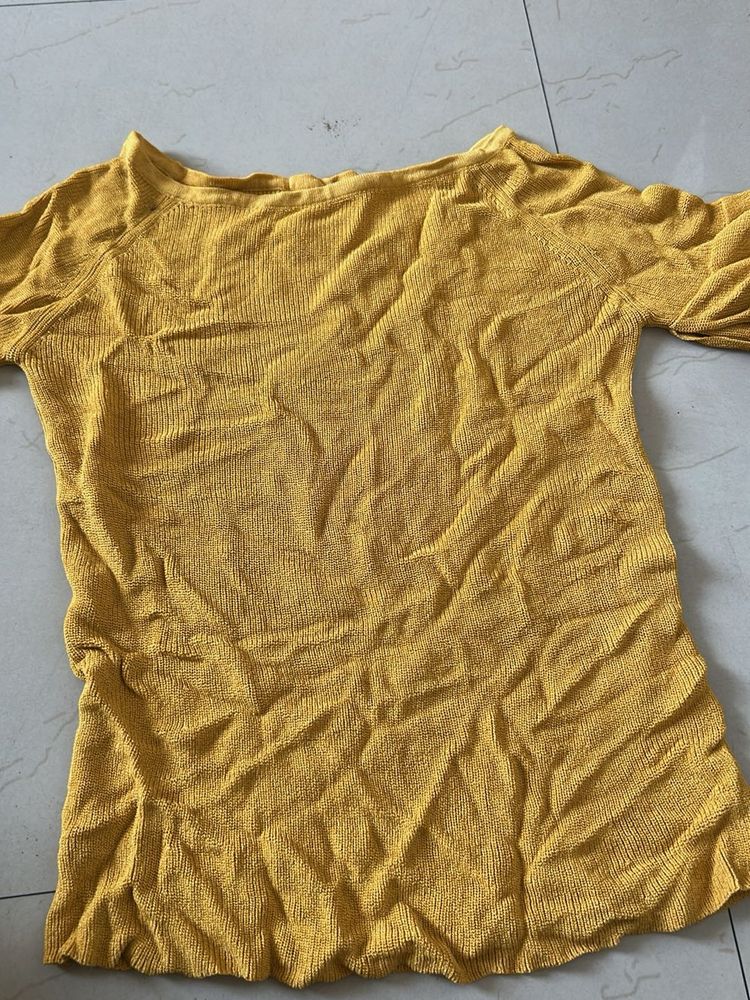 Yellow Knit Top