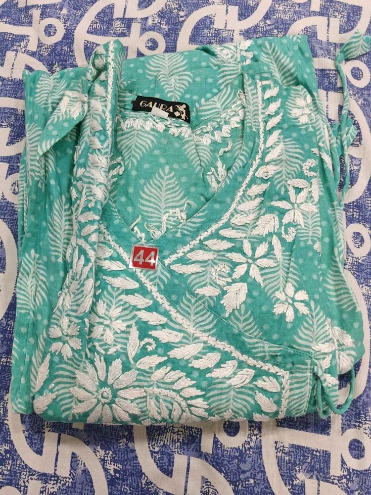 Elegant Lucknowi Chikkanari Gown Kurta