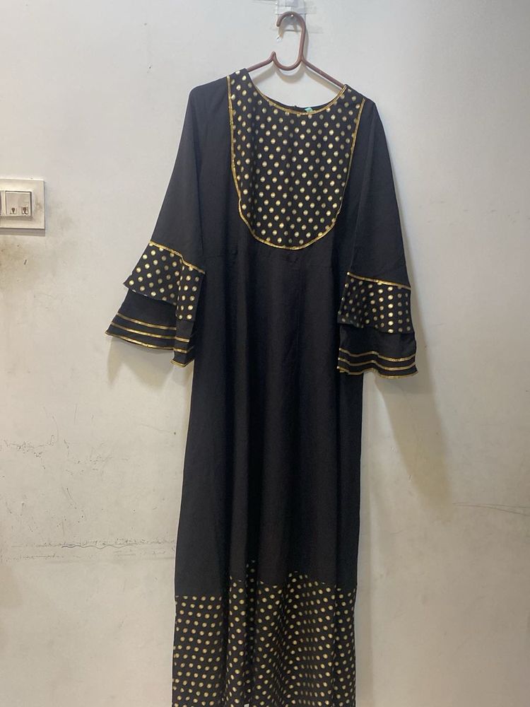 Black Anarkali With Dupatta