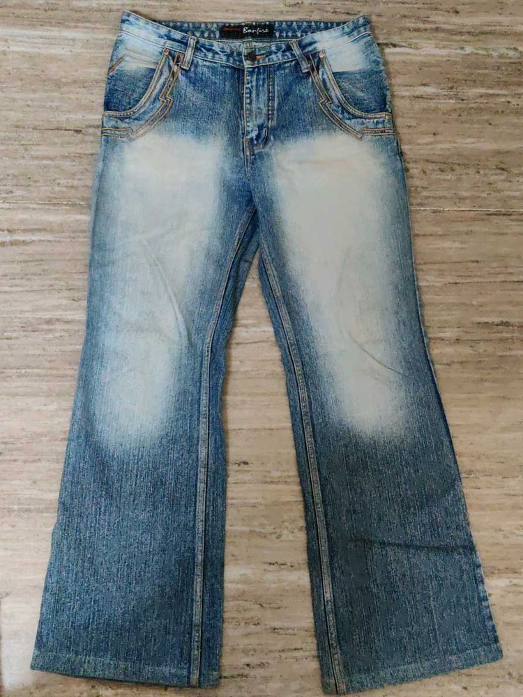 Faded Boot Cut Jeans For Men