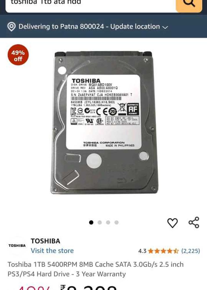 Toshiba 1TB HDD