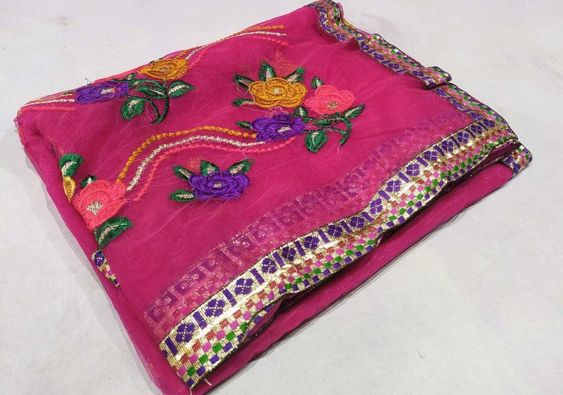 Pink Embroidered Saree Sale