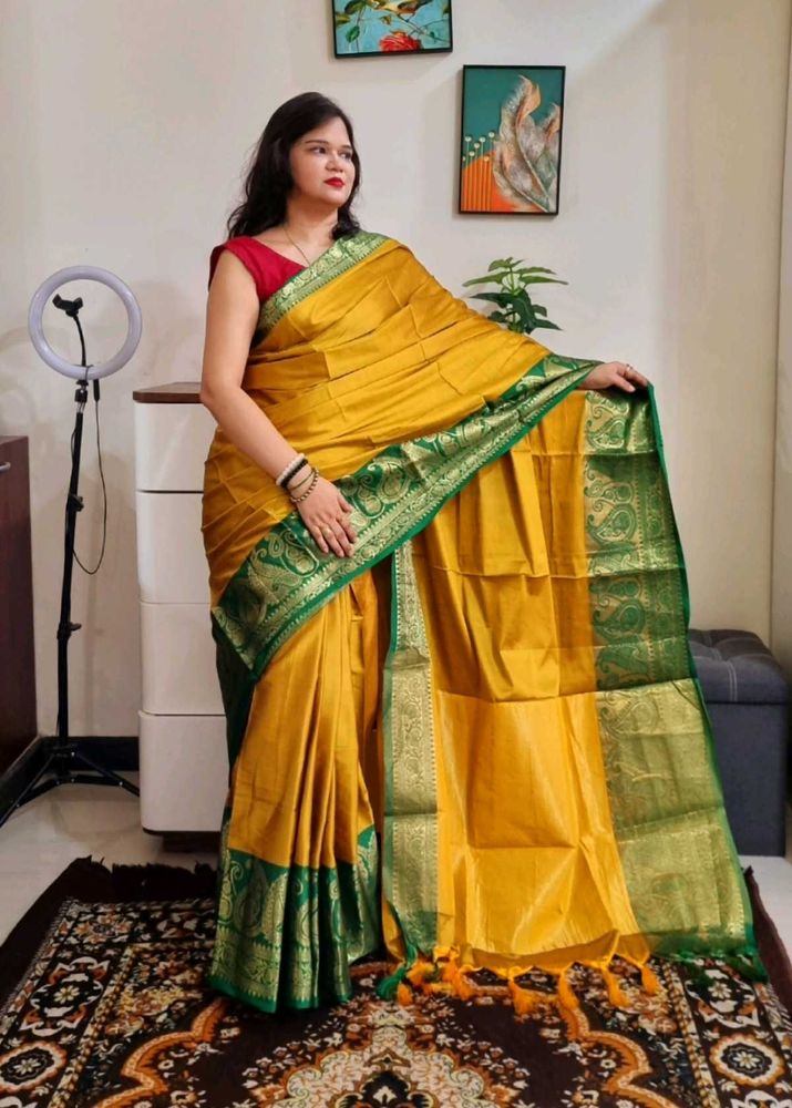 Elegant Yellow Silk Saree