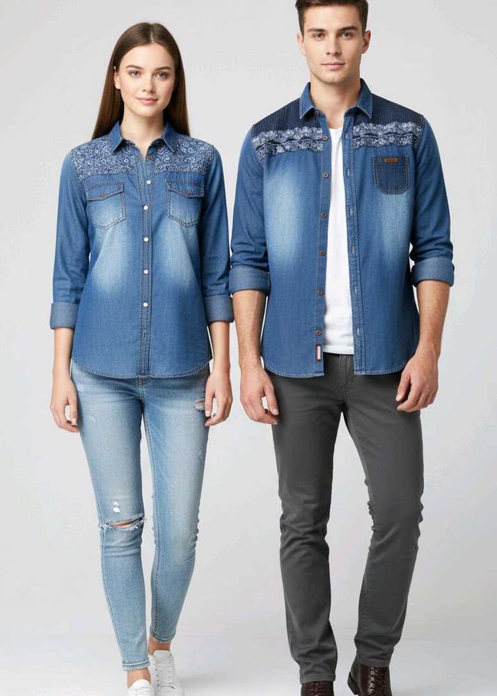 Unisex Denim Shirt with Design