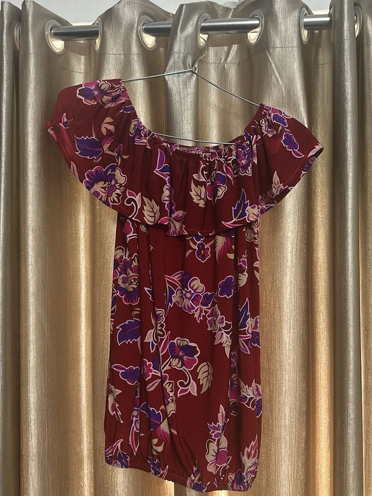 Boho Floral Off-Shoulder Summer Top