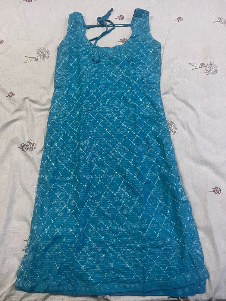 Teal Embellished Kurta