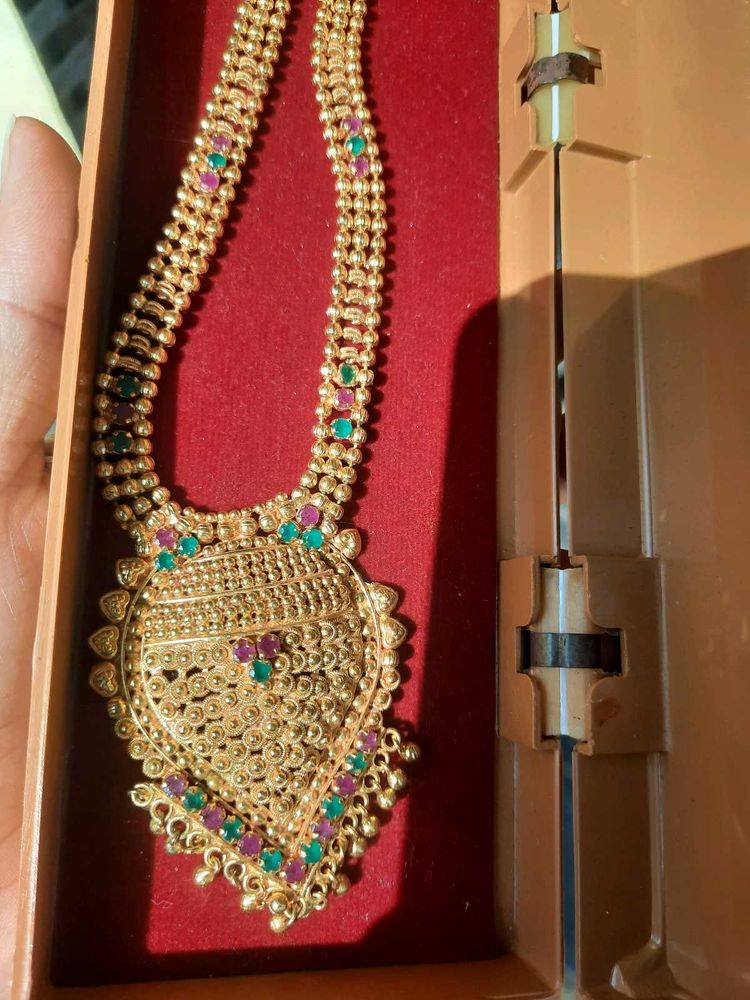 Gold Necklace with Gemstones