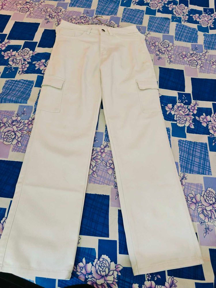 White Cargo Pants