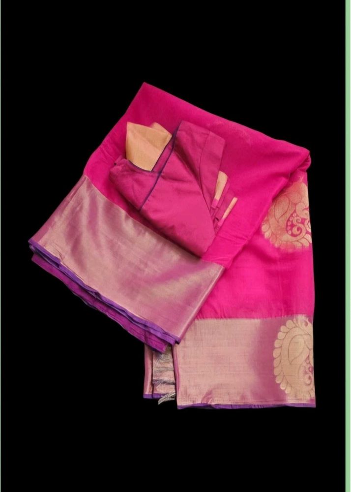 Pink Saree with Blouse