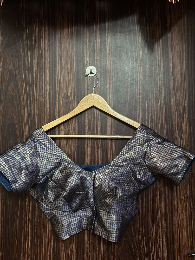 Blue Silk Blouse