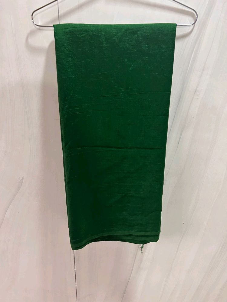 Plain Green Saree