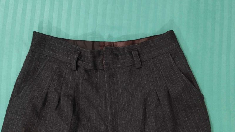 Pinstripe Straight-Leg Trousers