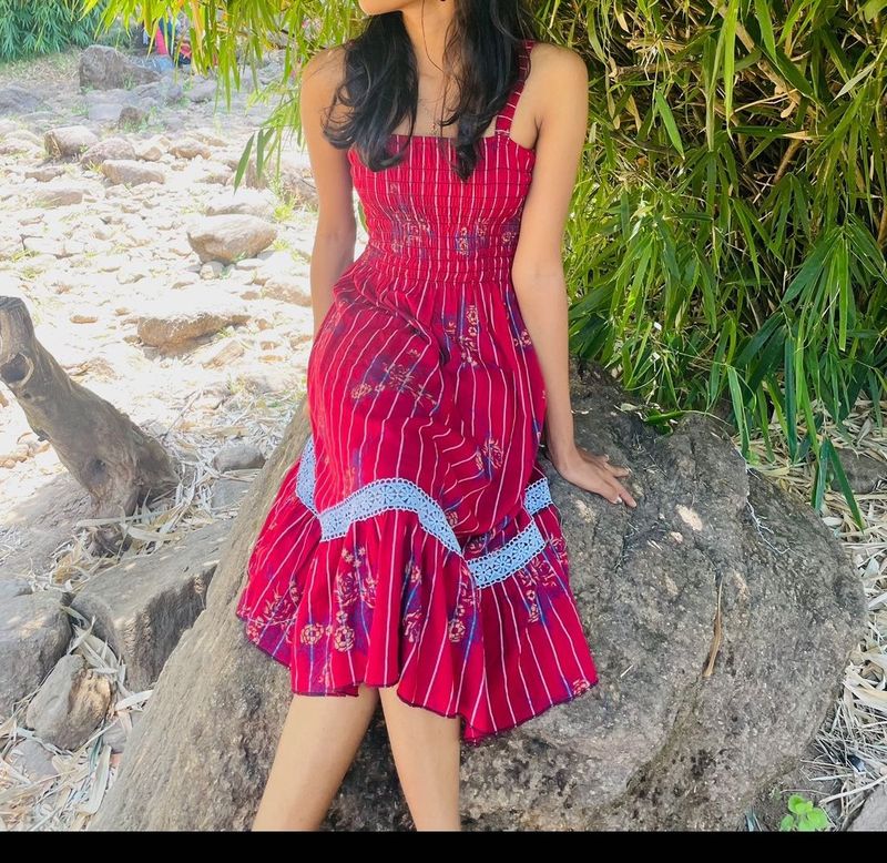 Red Striped Summer Dress