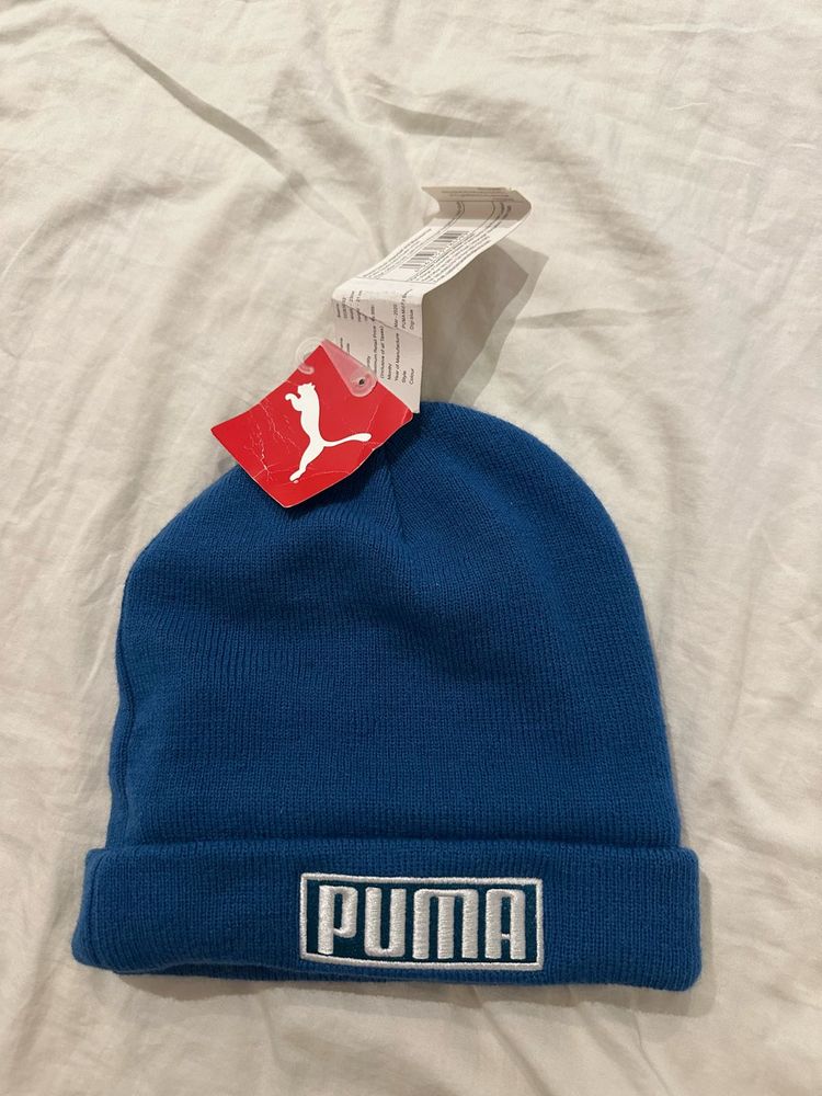 Puma Blue Knit Beanie