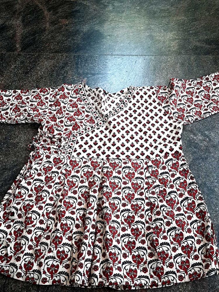 Floral Print Wrap Top