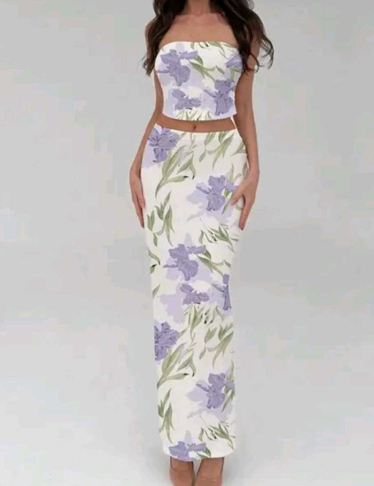 Lavender And White Co-ord Set