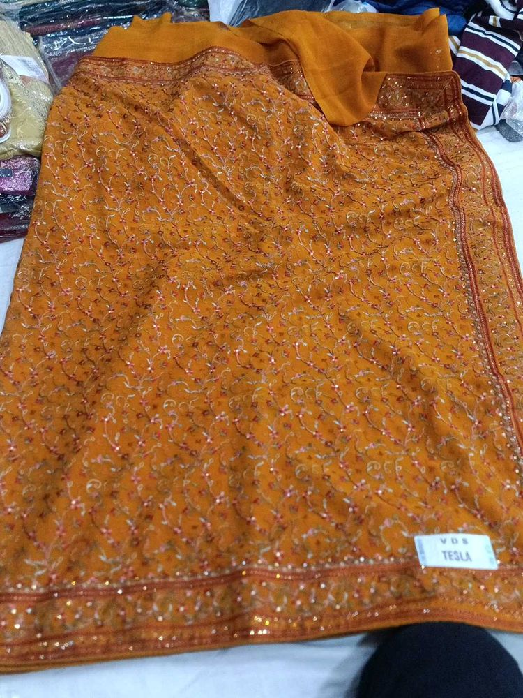 Elegant Orange Saree
