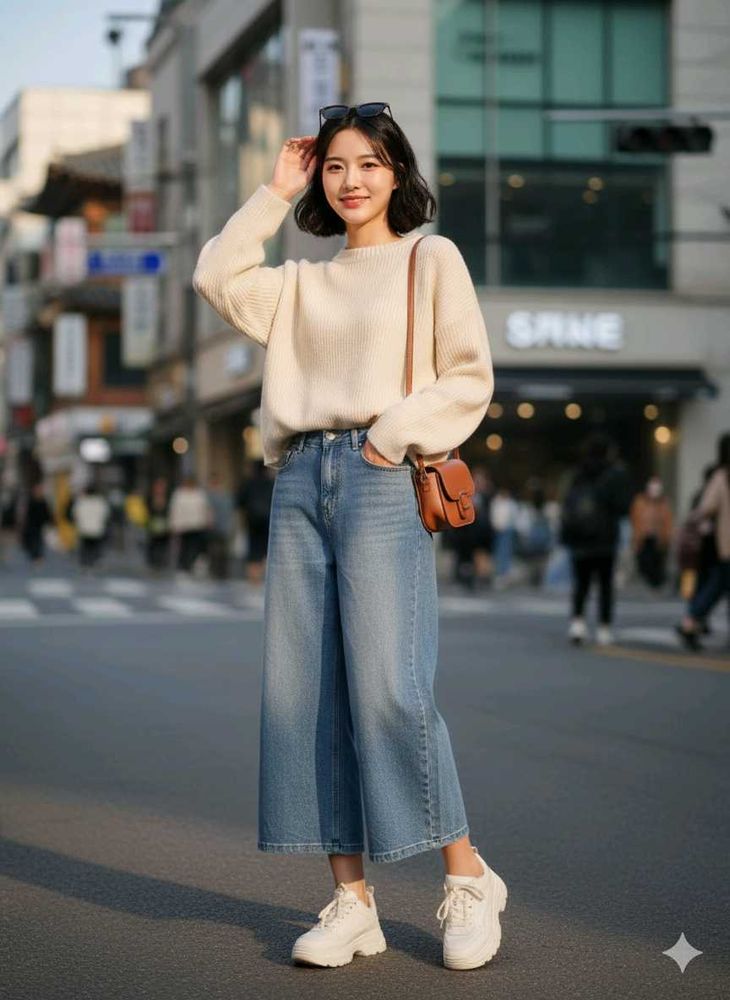 Korean Wide Leg Denim Jeans