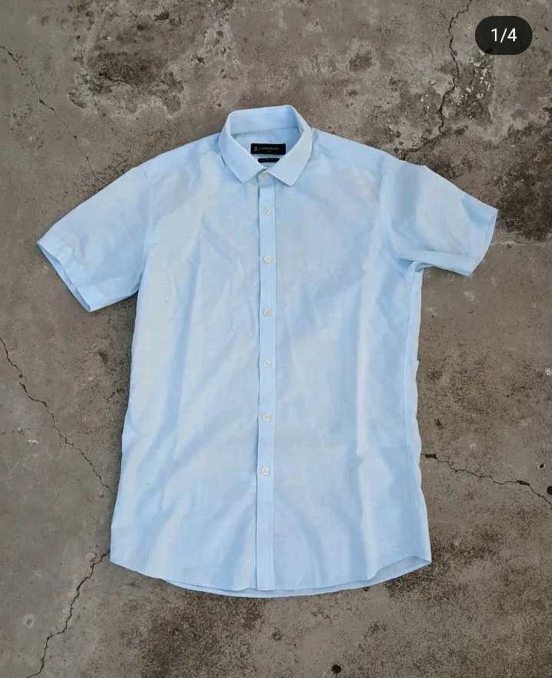 Light Blue Short Sleeve Button-Down