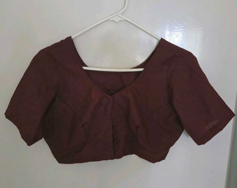 Brand new Coffee brown cotton Blouse