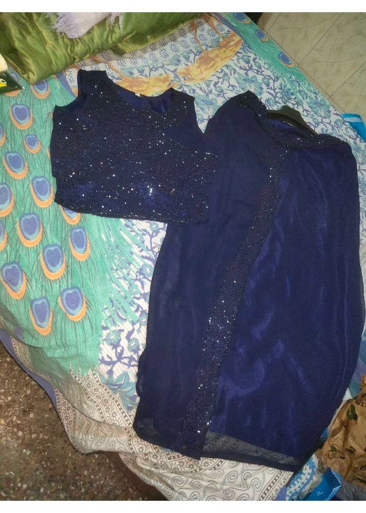 Women Top Aand Skirt Set Cut Out Embroidary