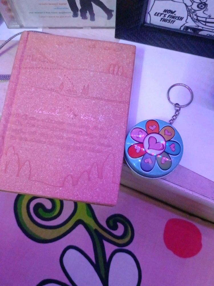 Cute Mini Diary And Keychain With Dices