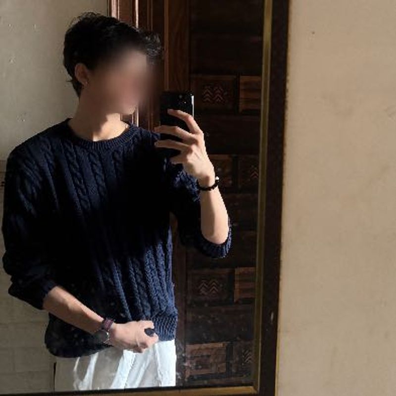 Navy Blue Cable Knit Sweater