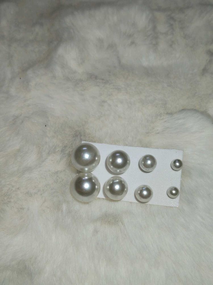 Pearl Stud Earring Set