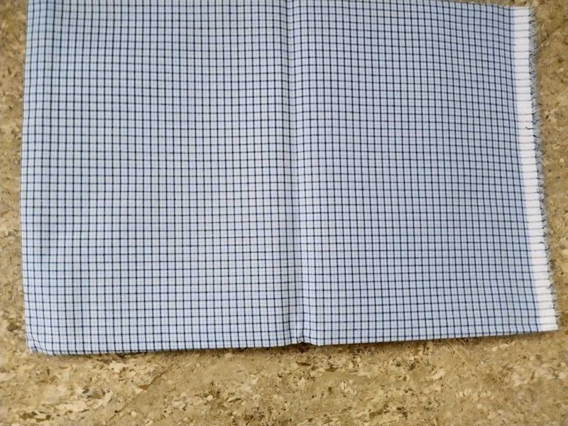 Blue &amp; White Checked Fabric
