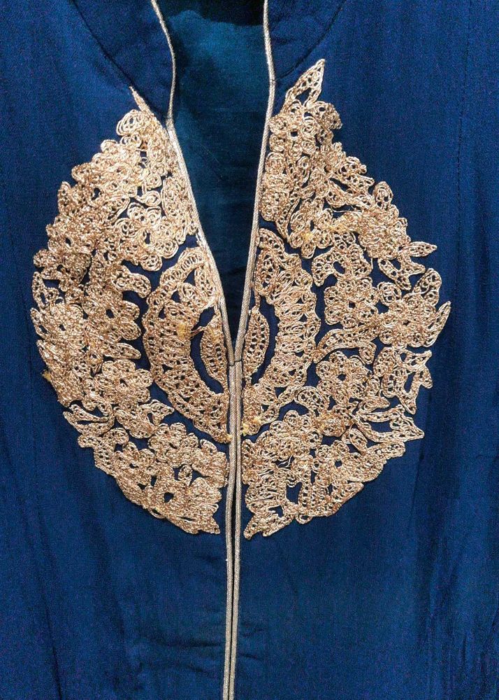 Embroidered Navy Blue Kurti