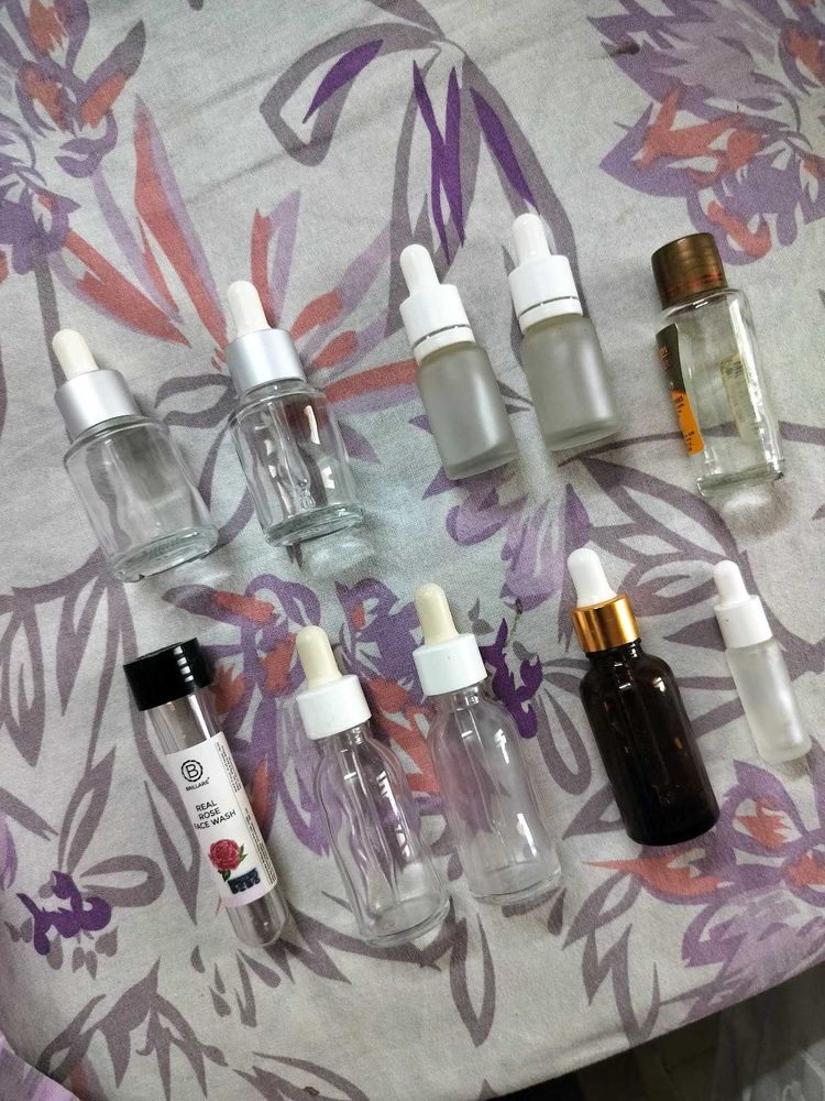 10 Empty Glass Bottles