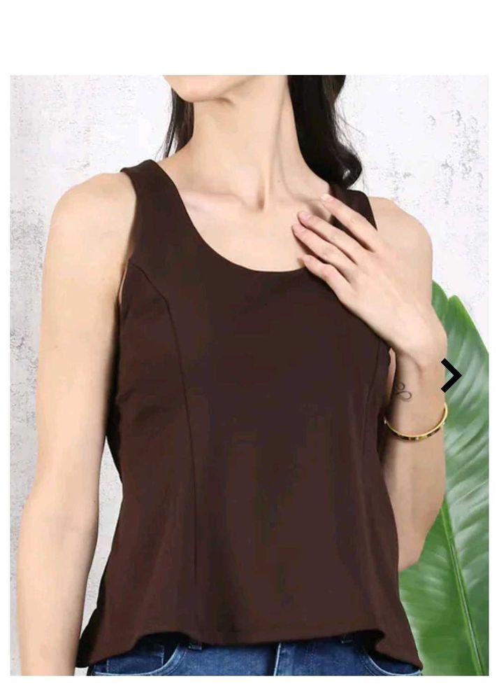 Brown Sleeveless Tank Top