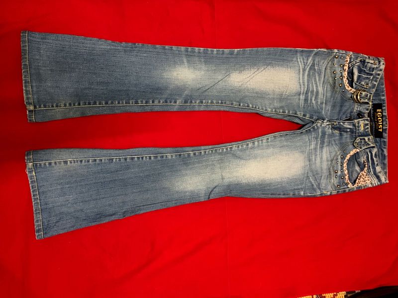 light-wash denim jeans