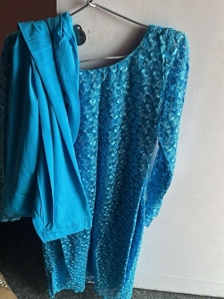 Blue Salwar Top &amp; Botton
