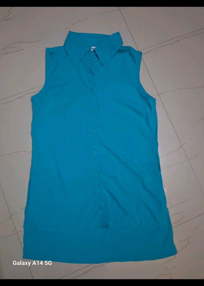 Blue Sleeveless Top