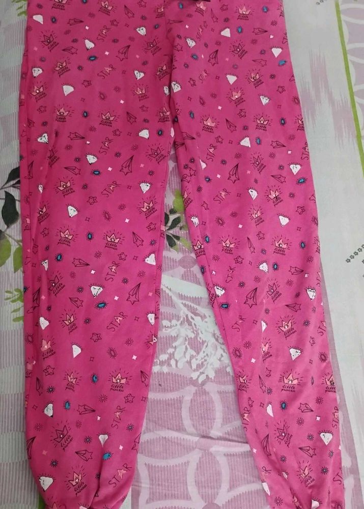 Pink Patterned Pajama Pants
