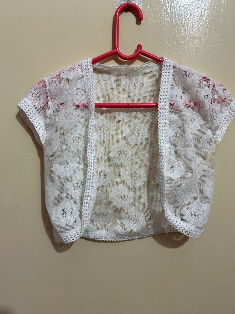 Cute White Lace Bolero Coat