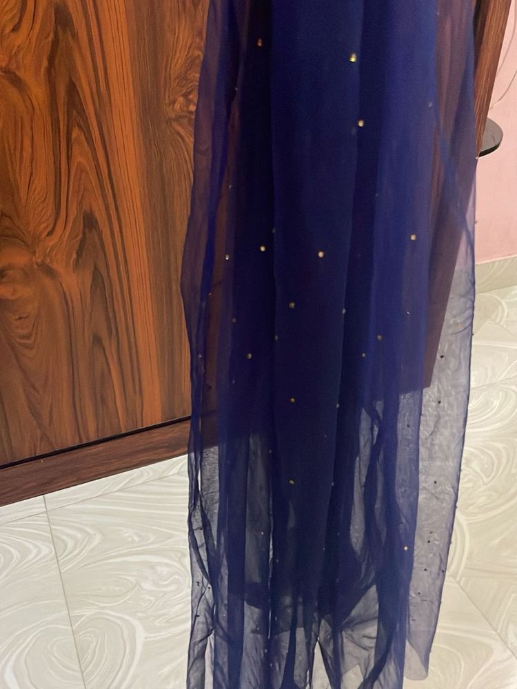 Elegant Navy Blue Dupatta