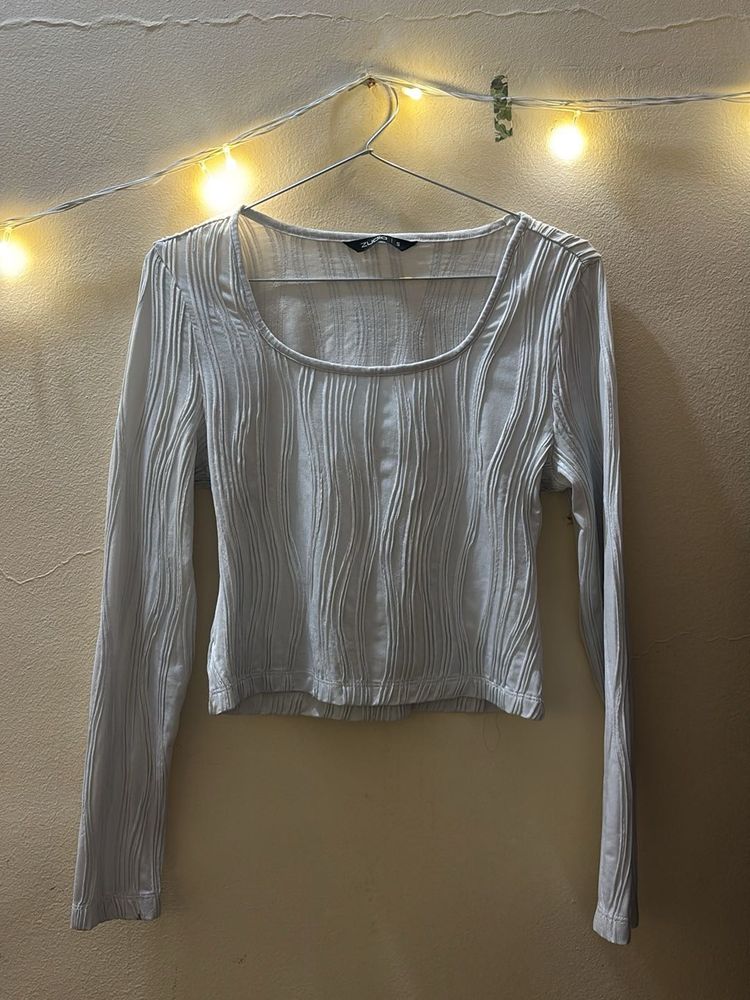 Textured Long Sleeve Top
