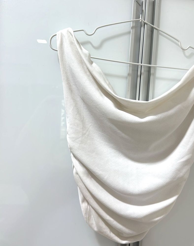 Ruched White Top