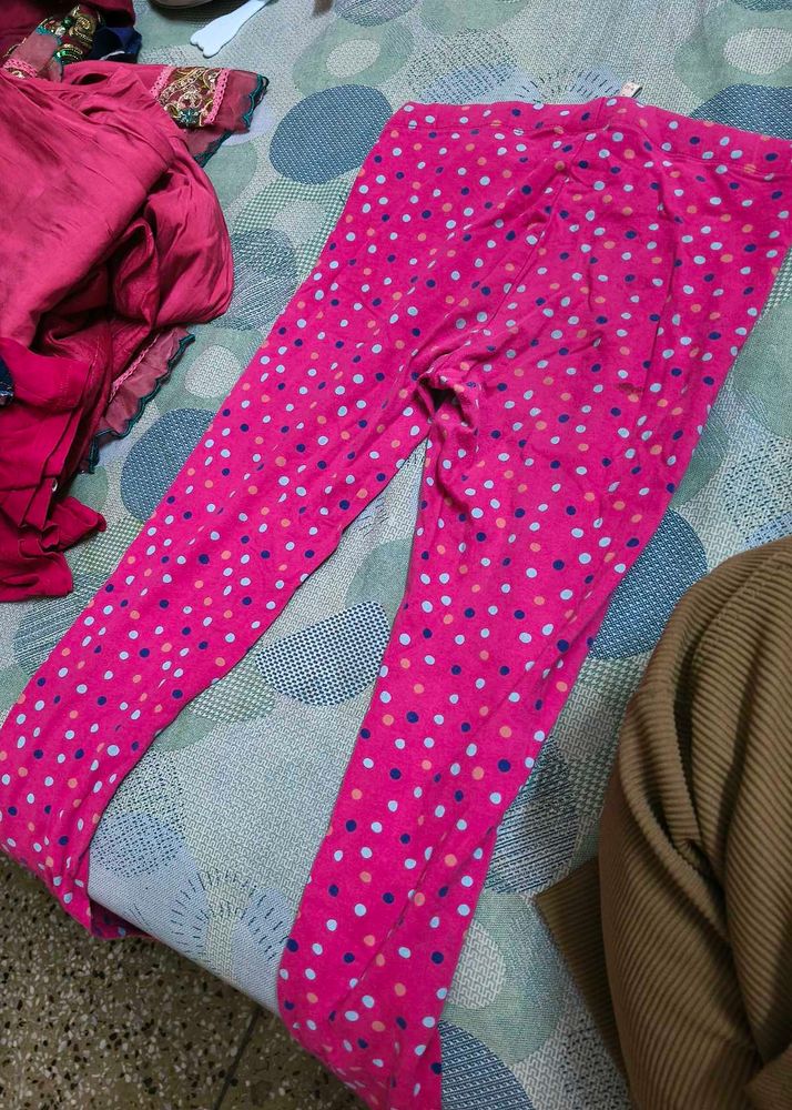 Pantaloons Pink Polka Dot Leggings for 4-6 years
