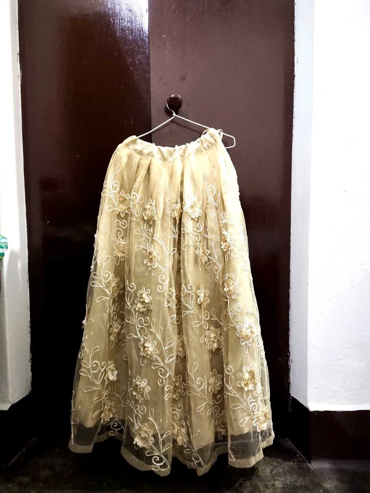 Elegant Floral Embroidered Skirt